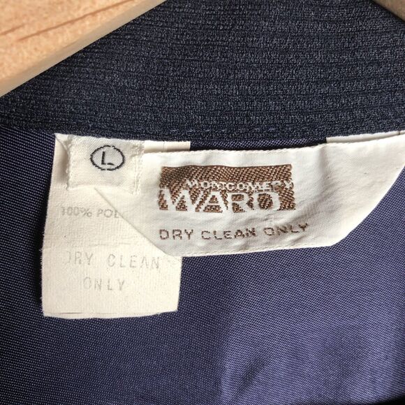 VTG MONTGOMERY WARD Jacket Sz L (42") Blue Pointy Collar USA 70s Pockets Button - Picture 4 of 16